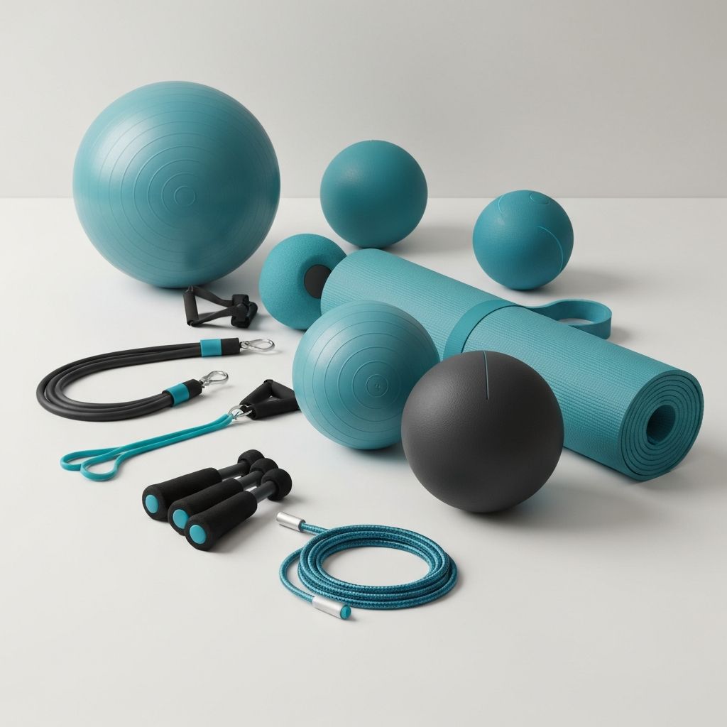Różne akcesoria do ćwiczeń domowych